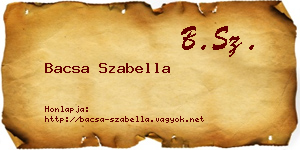 Bacsa Szabella névjegykártya